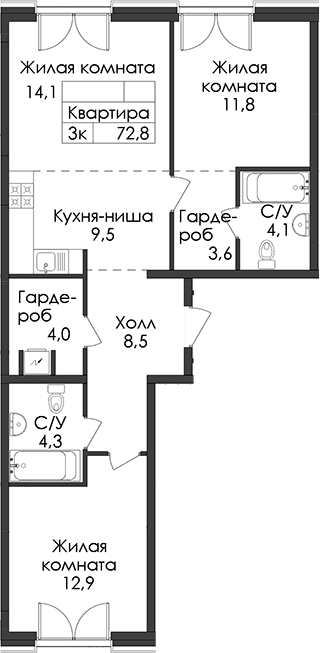 Планировка · Лермонтовский 54