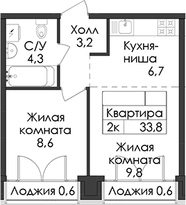 Планировка Лермонтовский 54