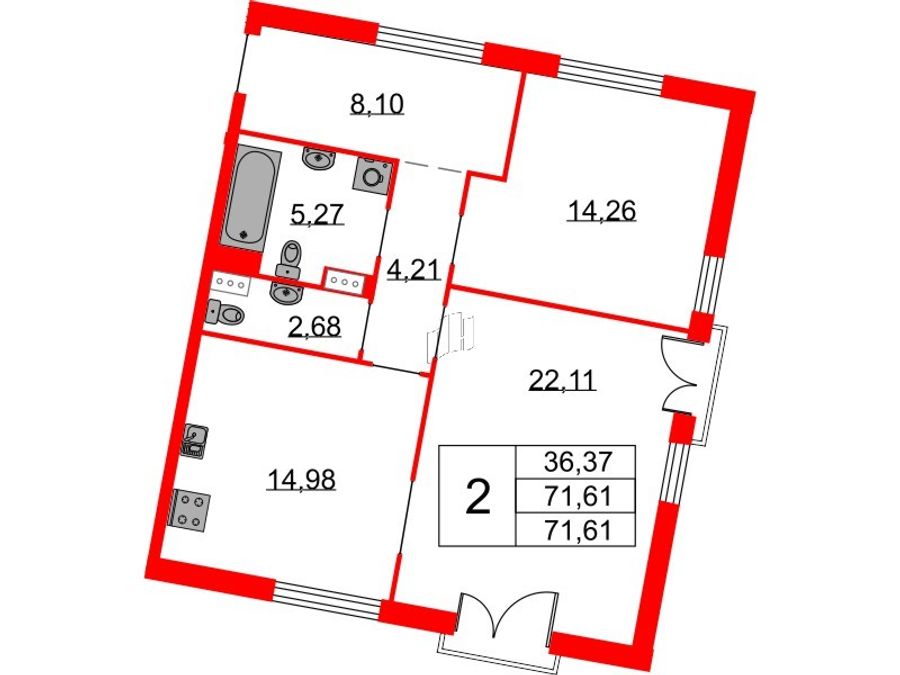 Планировка Бакунина 33 ЖК