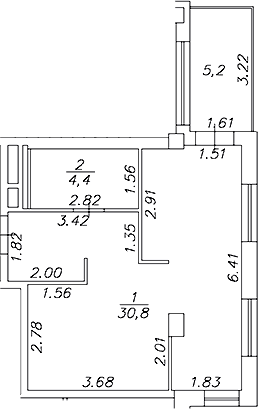 Планировка Artel 17/52 (бывш. Глер)