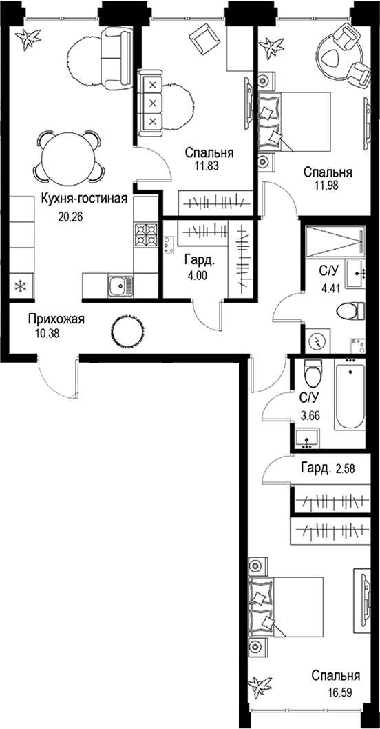 Планировка ID Petrogradskaya