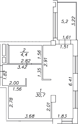 Планировка Artel 17/52 (бывш. Глер)