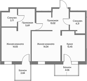 Планировка Рощино Резиденс