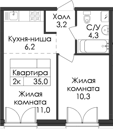 Планировка Лермонтовский 54