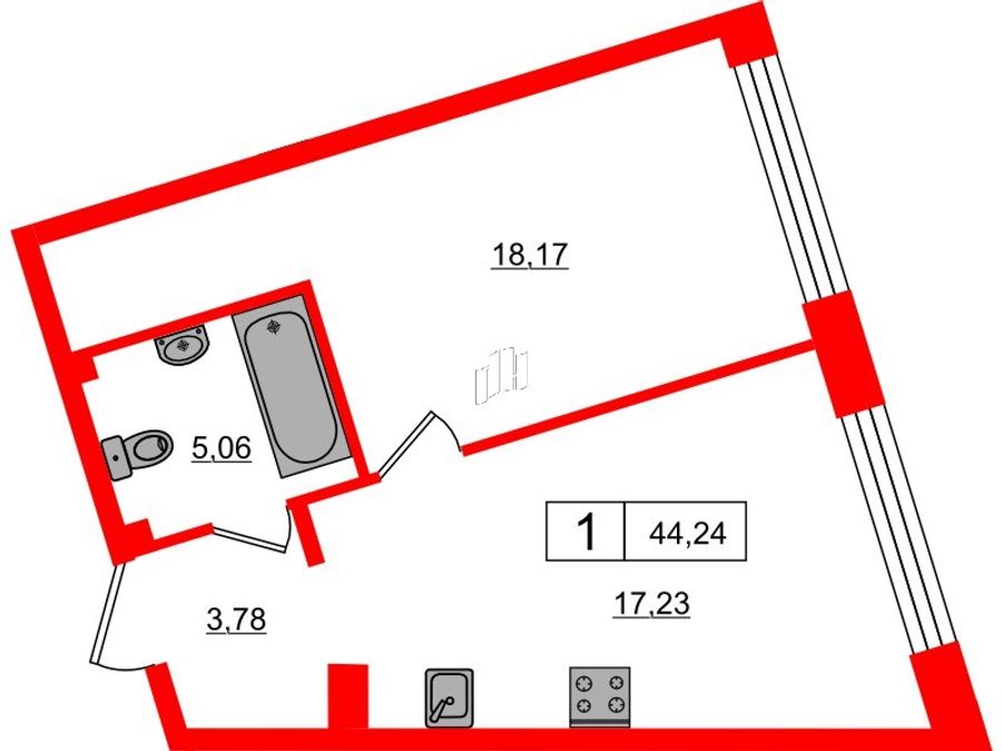 Планировка 17/33 Петровский Остров