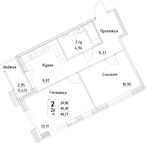 Планировка ID Kudrovo II