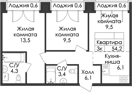 Планировка · Лермонтовский 54
