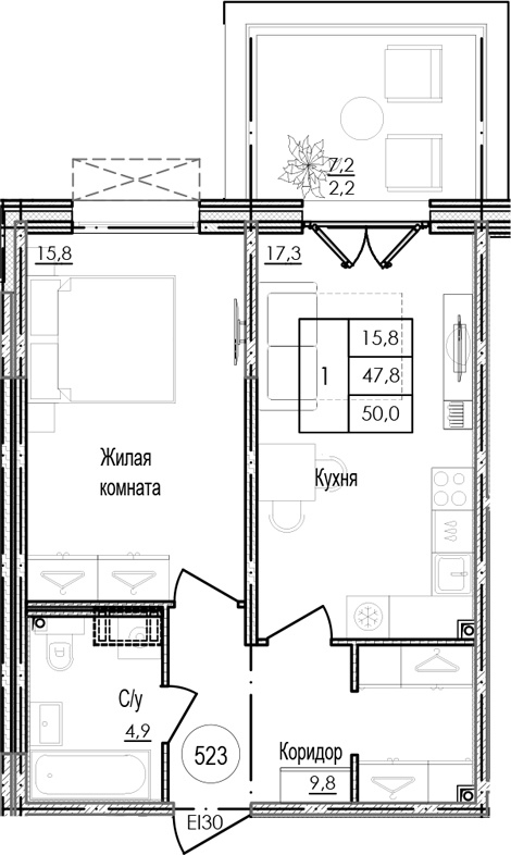 Планировка Парусная 1