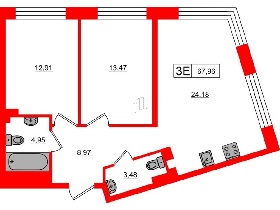 Планировка 17/33 Петровский Остров