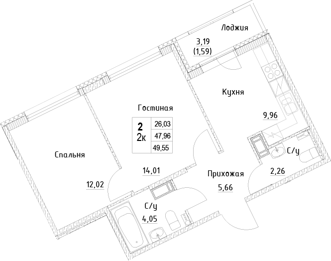 Планировка ID Kudrovo II