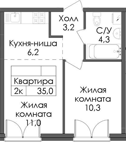 Планировка Лермонтовский 54
