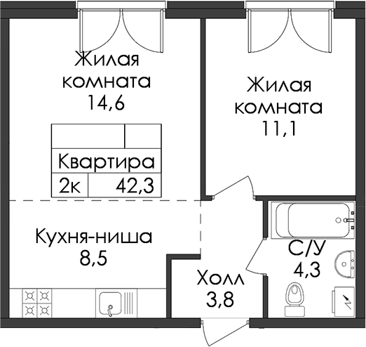 Планировка Лермонтовский 54