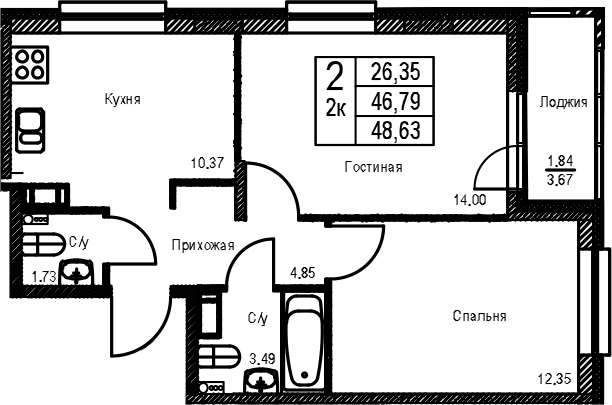 Планировка ID Kudrovo II
