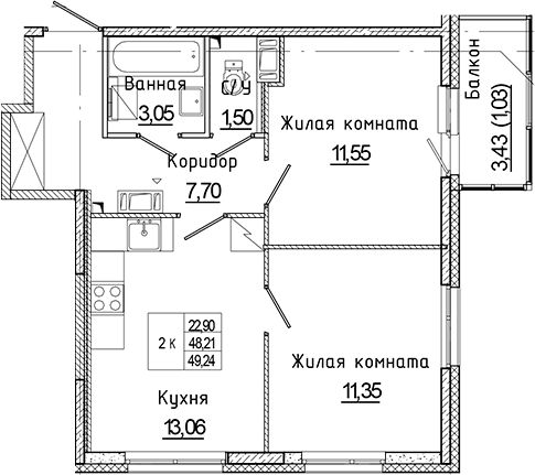 Планировка Аквилон Янино