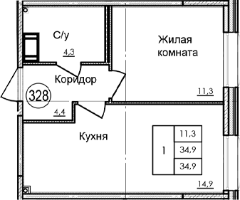 Планировка Парусная 1