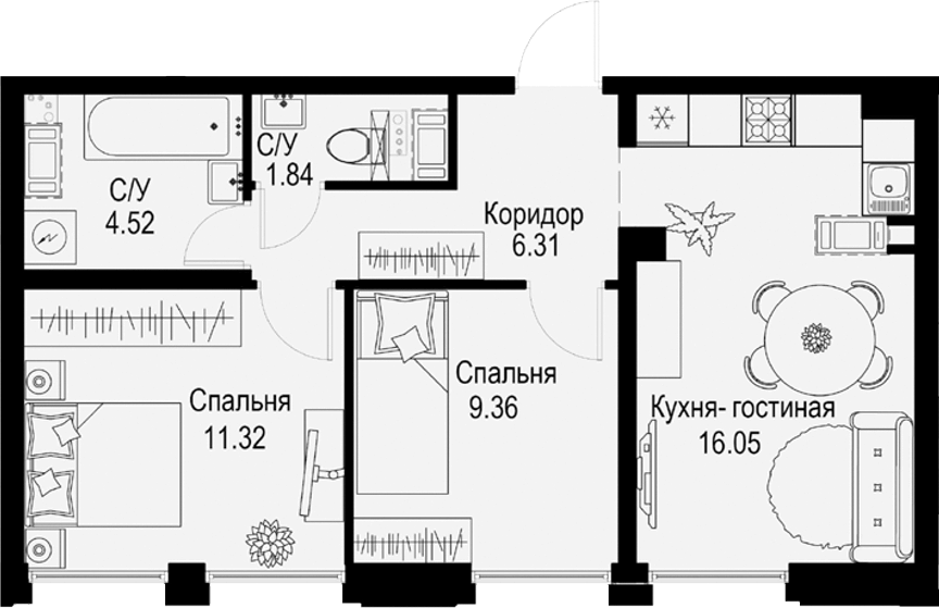 Планировка · ID Petrogradskaya