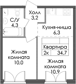 Планировка Лермонтовский 54