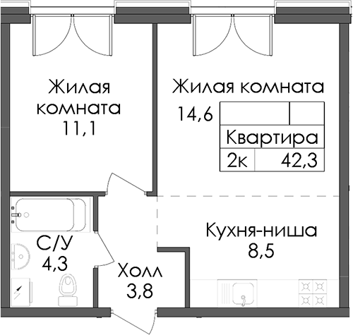 Планировка Лермонтовский 54