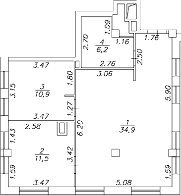 Планировка Artel 17/52 (бывш. Глер)