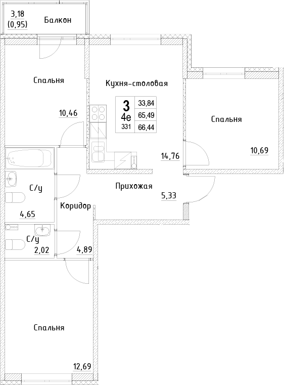 Планировка ID Kudrovo II