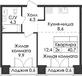 Планировка Лермонтовский 54