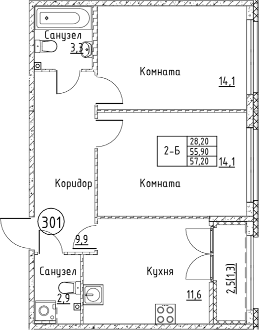 Планировка Кронунг Юг