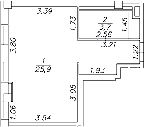 Планировка Artel 17/52 (бывш. Глер)