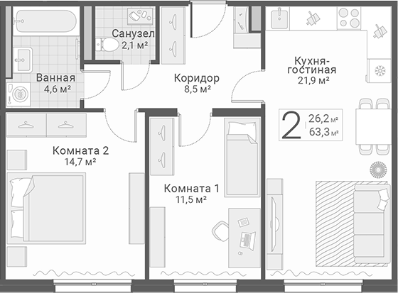 Планировка Руднева, 15