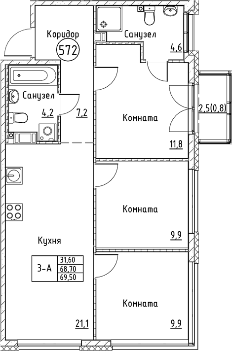 Планировка Кронунг Юг