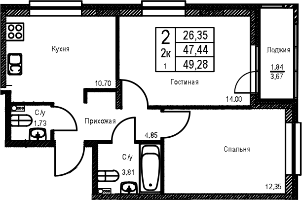 Планировка ID Kudrovo II