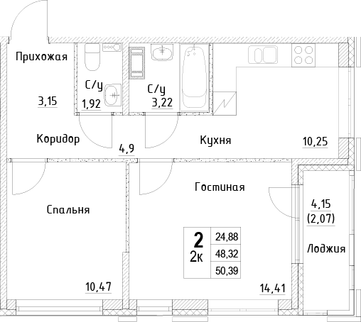 Планировка ID Kudrovo II