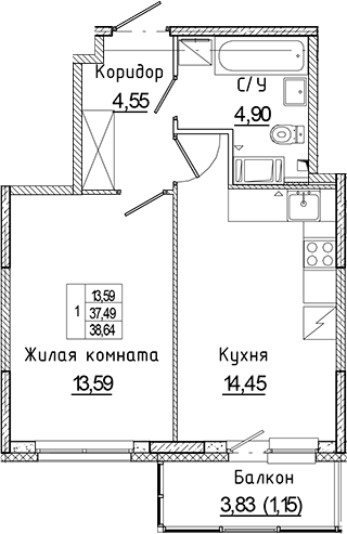 Планировка Аквилон Янино