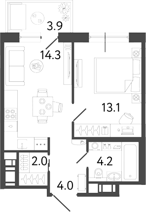 Планировка Передвижники 2