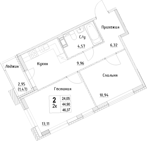 Планировка ID Kudrovo II