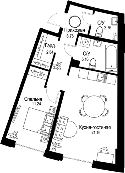 Планировка ID Petrogradskaya