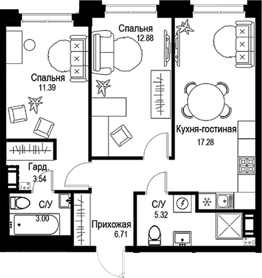 Планировка · ID Petrogradskaya
